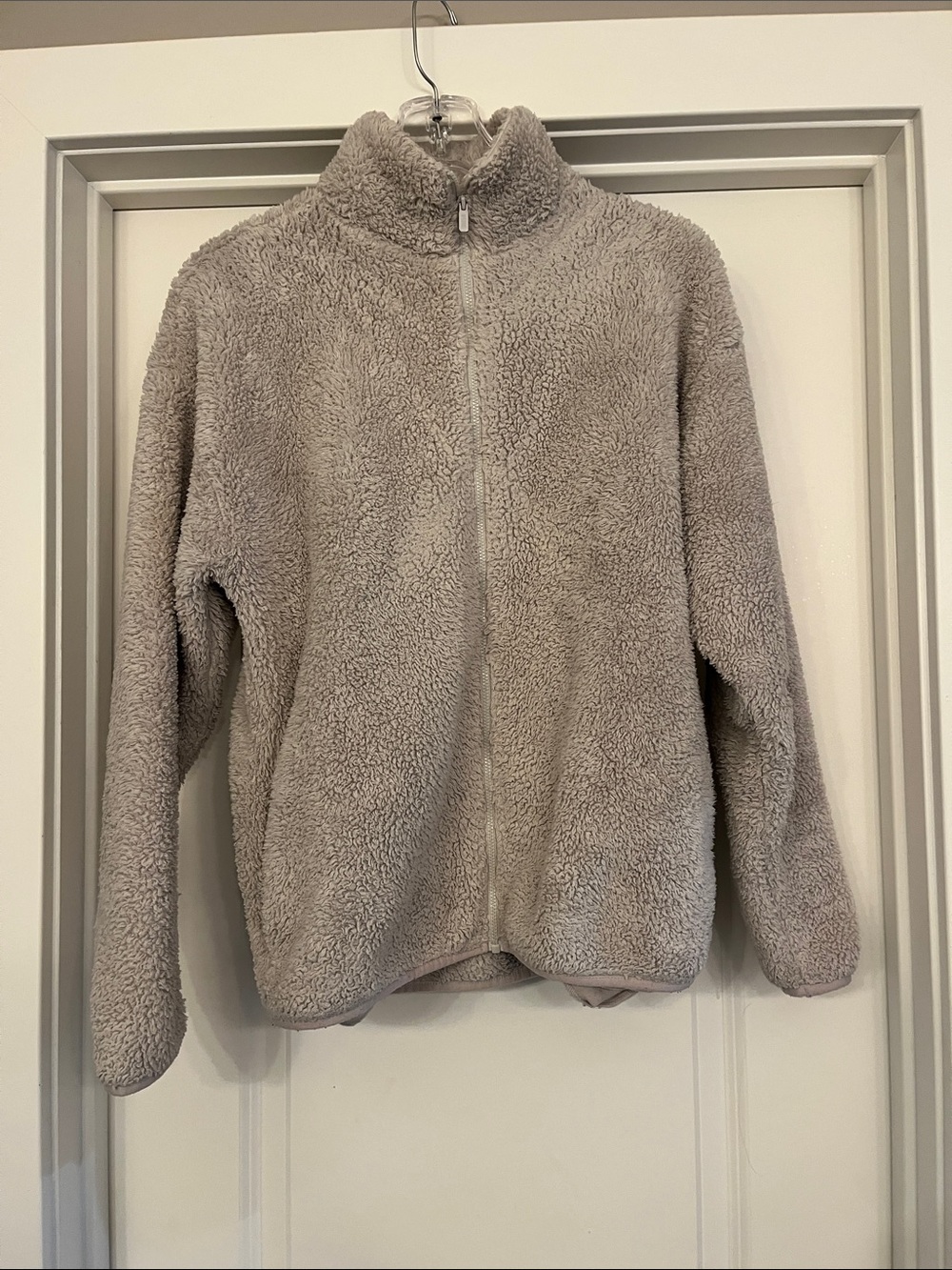 PINK Victoria's Secret Light Taupe Teddy Sherpa Jacket